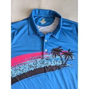 Chubbies The Trade Window Performance Polo Short Sleeve Shirt Men's XL Palm Tree